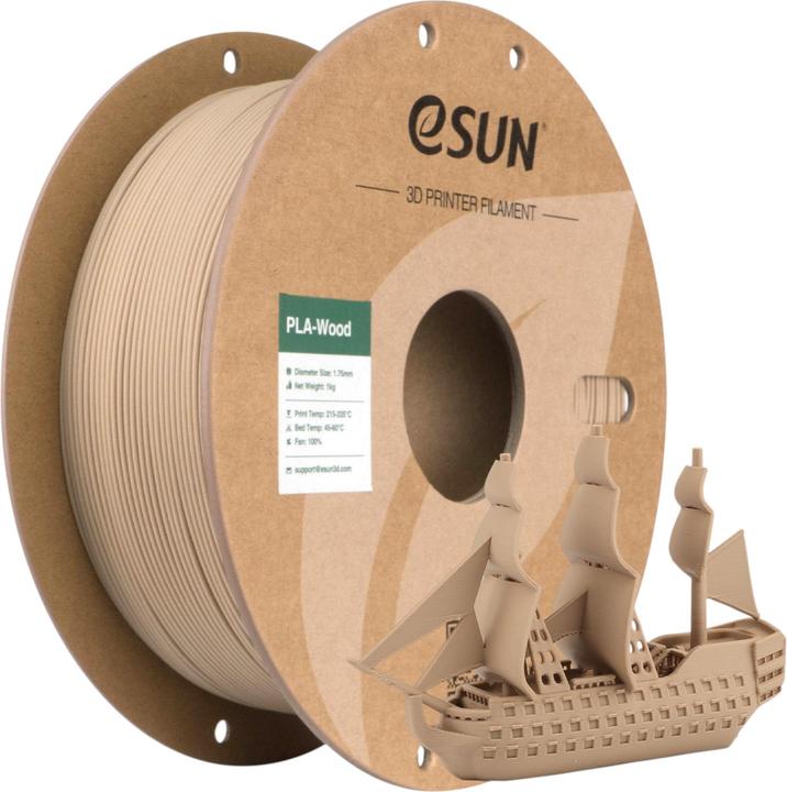Actual product image eSUN Filament PLA Holz Espe 1.75mm 1000g (PLA, 1.75 mm, 1000 g)