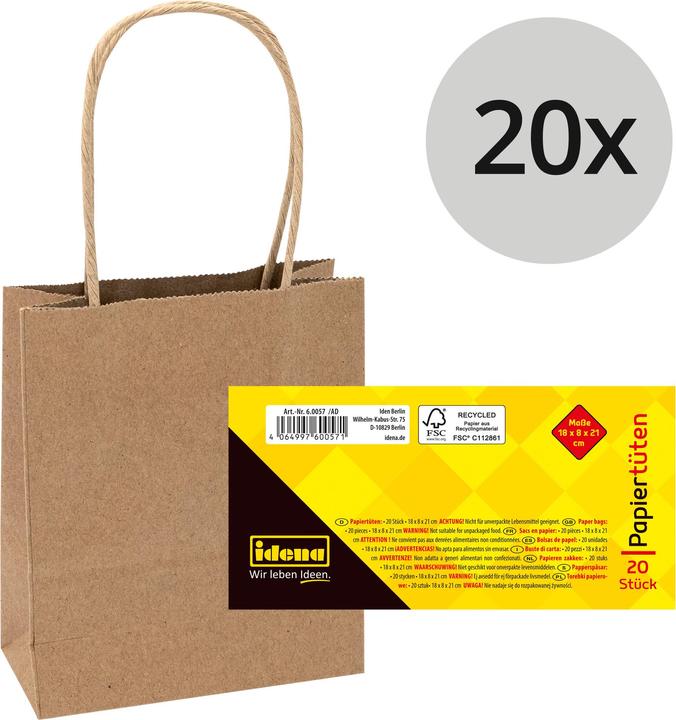 Produktbild Idena Papiertüten (Geschenktüte, 20 x)