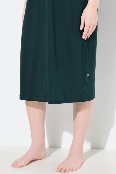Image du produit Ulla Popken Chemise de nuit, col à revers et manches courtes, passepoils fantaisie (42, 44)