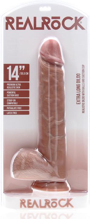 Actual product image RealRock Extra Large Straight with Balls 14 / 35,5 cm - Tan