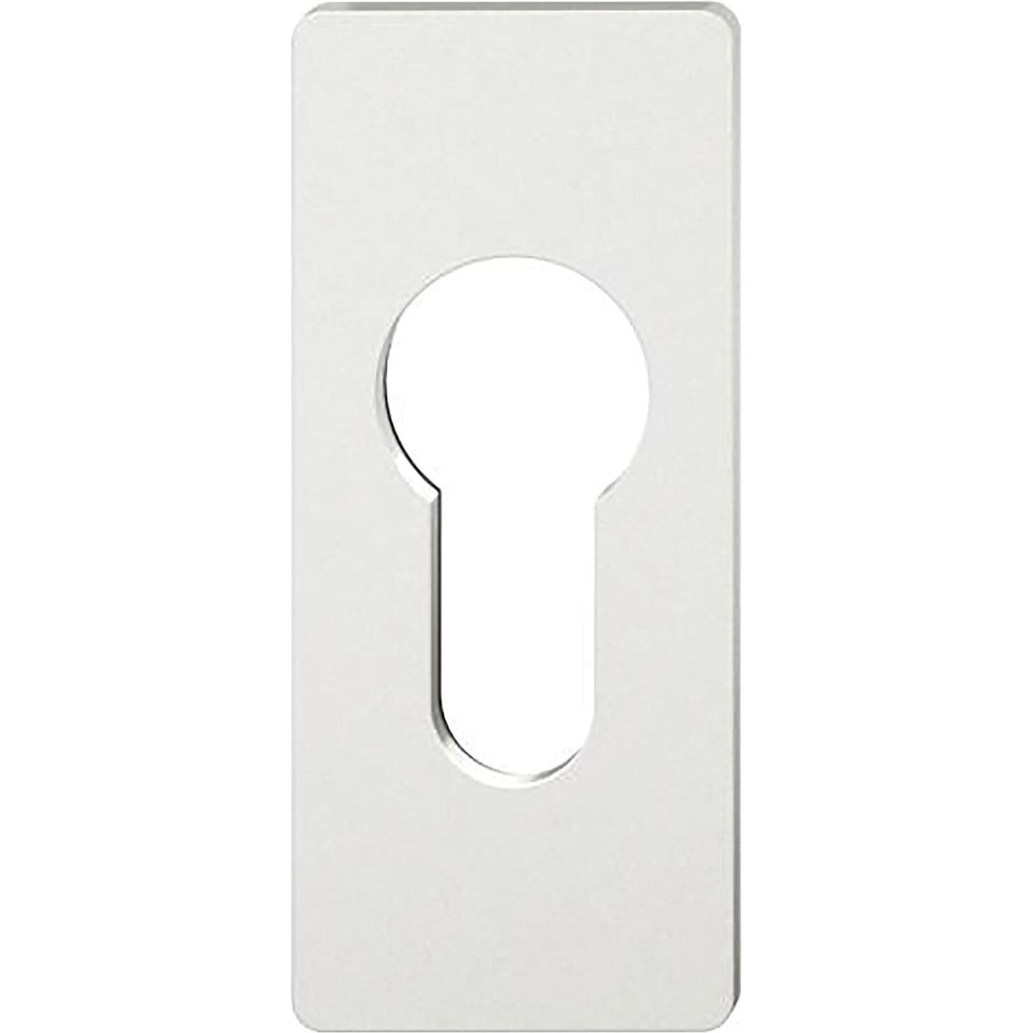 FSB, Türgriff + Fenstergriff, Zylinderrosette 17 1768 eckig zum Aufkleben, 3 mm, Aluminium silber eloxiert (Türgriff)