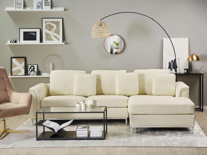 Produktbild Beliani Linkes Leder-Ecksofa beige Farbe OSLO (Ecksofa)