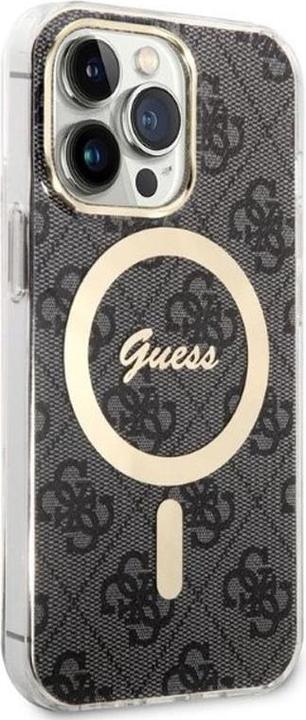 Produktbild Guess Zestaw GUBPP13LH4EACSK Case+ Charger iPhone 13 Pro czarny/black hard case 4G Print MagSafe (Apple iPhone 13 Pro)