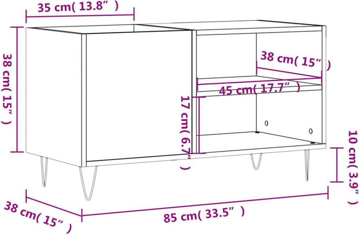 Actual product image vidaXL Plattenschrank Räuchereiche 85x38x48 cm Holzwerkstoff