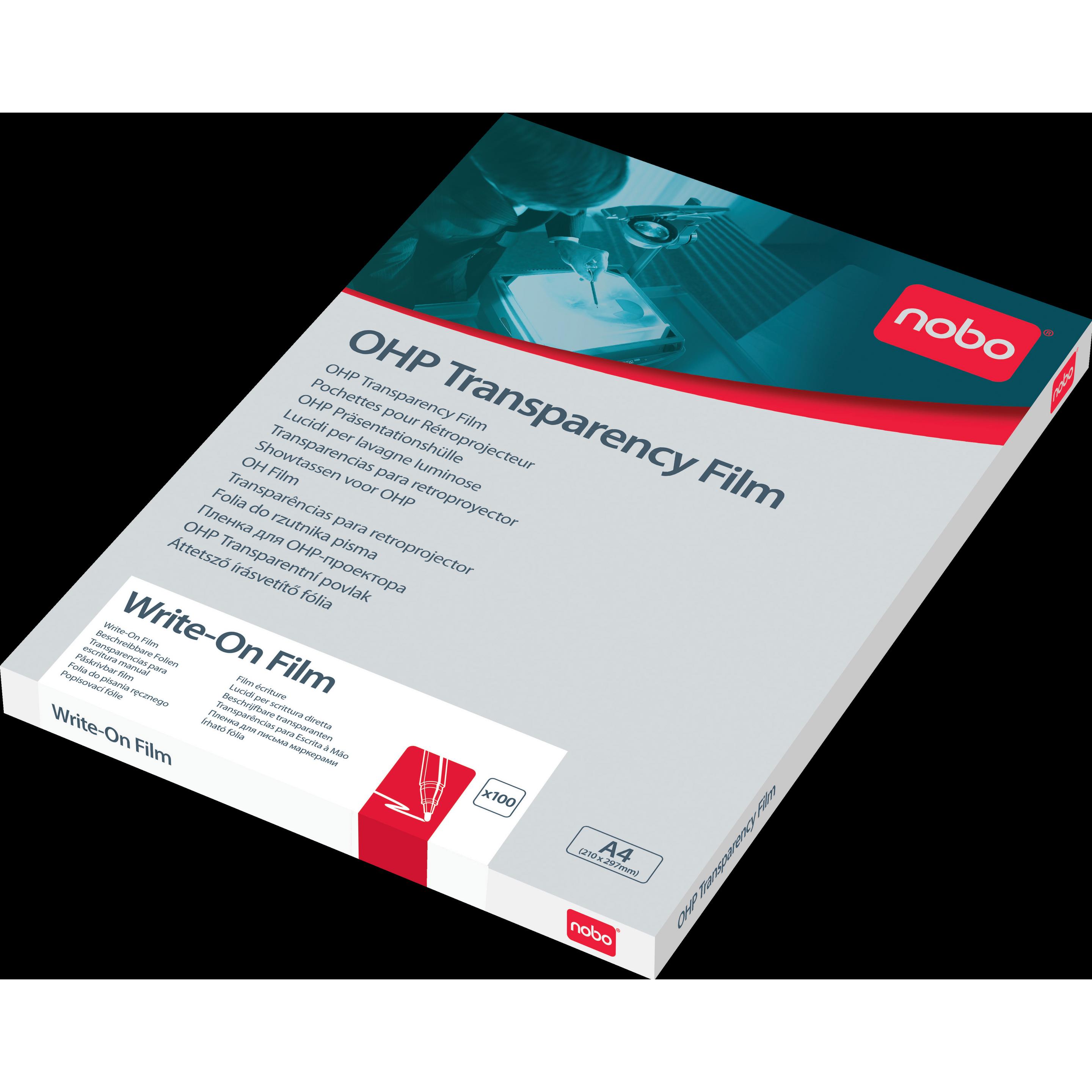 Kensington, Bastelpapier, NOBO Schreibfolie, DIN A4, transparent, 120 my für Direktbeschriftung mit allen OHP-Markern, m...