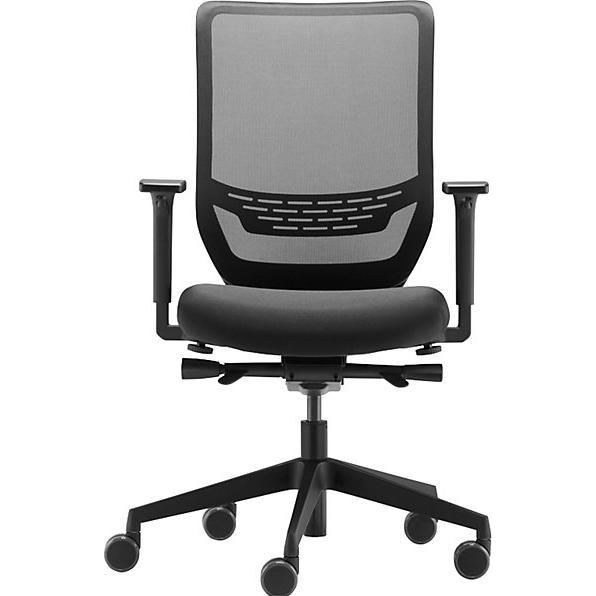 Trendoffice, Sedia da ufficio, da Dauphin sedia da ufficio per il lavoro, 9248SY1FVKGS tessuto nero (41 - 52 cm)