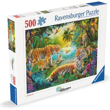 Thumbnail - Ravensburger - Tiger Family In The Oasis - 500p (12001384) (500 Teile)