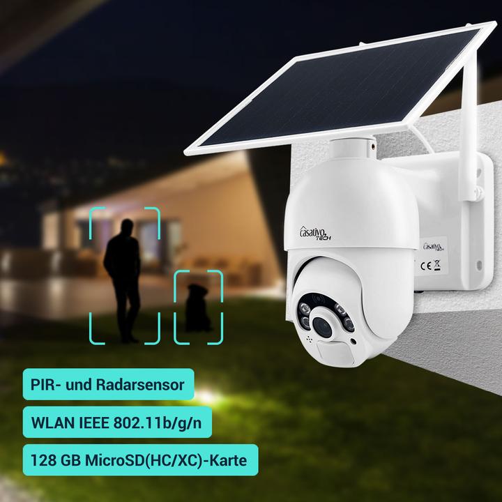 Immagine prodotto Casativo Telecamera di sorveglianza brandeggiabile con full HD, batteria ricaricabile e pannello solare