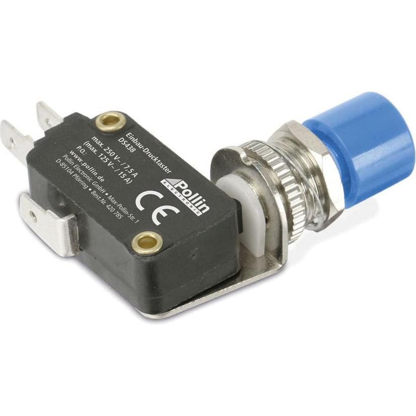 Thumbnail - Eneroid Einbau-Drucktaster DS438, 7,5 A/250 V, blau, Taster + Schalter, Blau