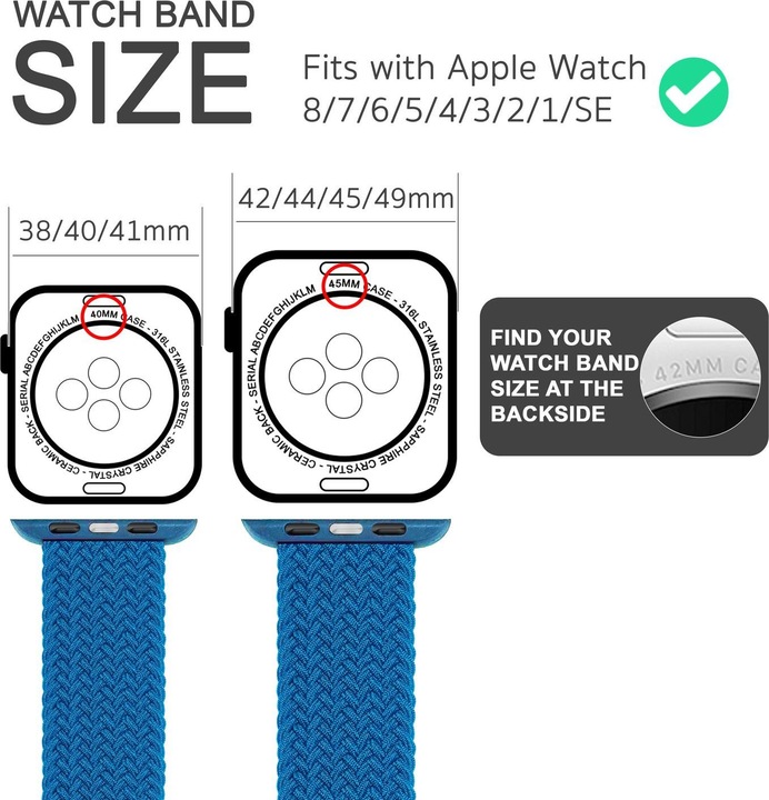 Immagine prodotto Nalia Bracciale Smart Watch intrecciato (Nylon, 1, 3, 4)