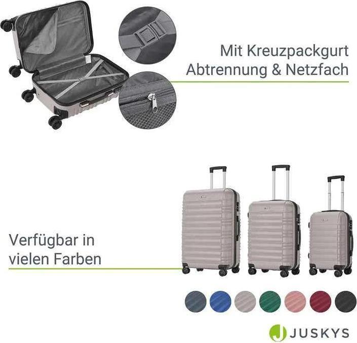Produktbild Juskys 3-teiliges Hartschalenkoffer-Set mit 360° Rollen (120 l)