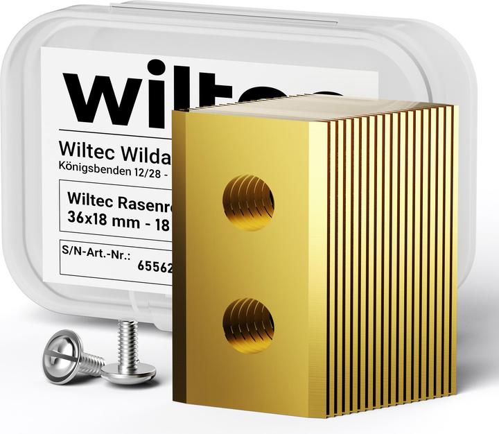 Produktbild Wiltec Rasenroboter Messer Set Titan 36x18mm 18 Stück Mähroboter Rasenmäher (Mähroboter, Rasenmäher Messer + Ersatzmesser Gartenmaschinen)