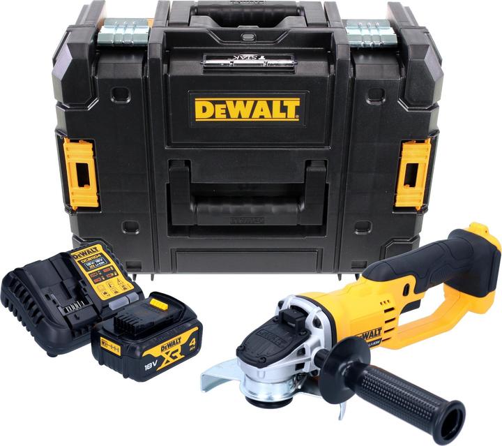 Actual product image DeWalt DCG 412 M1T cordless angle grinder 18 V 125 mm + 1x battery 4.0 Ah + charger + TSTAK (125 mm)