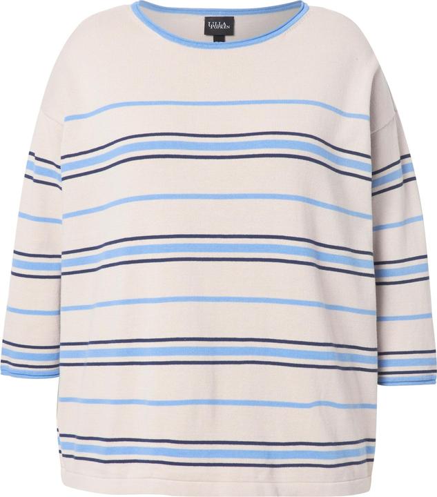 Immagine prodotto Ulla Popken Pullover dal taglio oversize con righe, scollo a girocollo e maniche a 3/4 (42, 44)