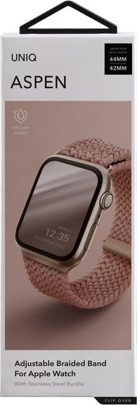 Actual product image Uniq pasek Aspen Apple Watch 44424549 mm Series 45678SESE2Ultra Braided rozowygr (42 mm, 44 mm, 45 mm, 49 mm, Fabric, Apple Watch Series 1, Apple Watch Series 2, Apple Watch Series 3, Apple Watch Series 4, Apple Watch Series 5, Apple Watch Ultra 2, Apple Watch Series 6, Apple Watch Series 7, Apple Watch Series 8, Apple Watch Series 9, Apple Watch SE, Apple Watch Ultra)