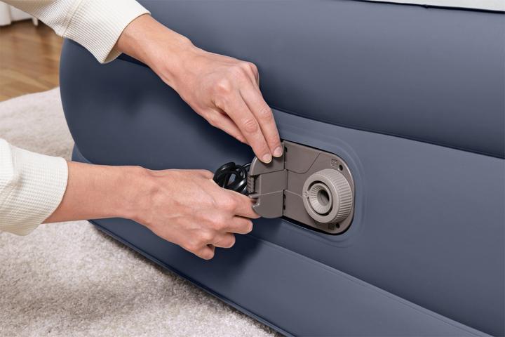 Produktbild Bestway Fashion Flock Luftmadras med indbygget AC Pumpe 203 x 152 x 30cm (152 x 203 cm)