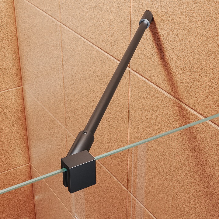 Produktbild SONNI Duschkabine mit Eckeinstieg, 100 x 120 cm, schwarze Dusche, Höhe 195 cm, mit Schwingtüren 6 mm (100 cm, 120 cm, 195 cm)