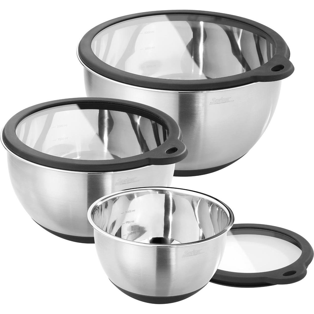 Küchenprofi Set di ciotole da 3 pezzi con, Ciotola + Scodella, Argento