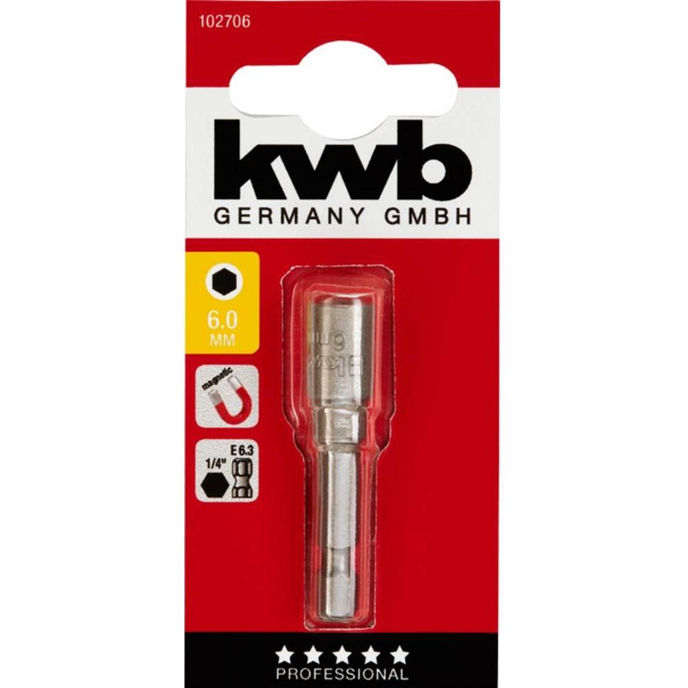 Thumbnail - kwb, Steckschlüssel + Stecknuss, Steckschlüssel 6Mm, Magnet, E6.3 (6 mm)