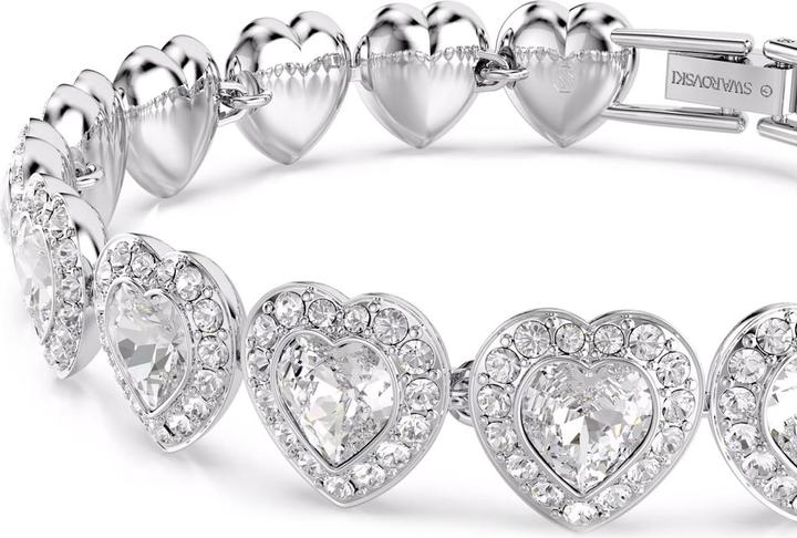 Image du produit Swarovski x Ariana Grande Tennis Armband Verschiedene Schliffe Herz Weiss Rhodiniert (22 cm, Métal Swarovski)