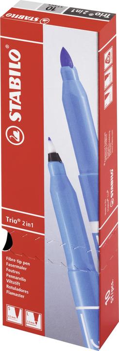 Produktbild STABILO Filzstift und Fineliner in einem - Trio 2 in 1 - 10er Pack - schwarz (Black, 10 x)