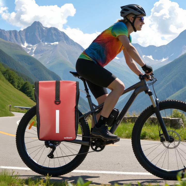 Produktbild Wiltec Gepäckträgertasche rot 16l Fahrradtasche Gepäckträger Gepäcktasche (16 l, Gepäckträgertasche)