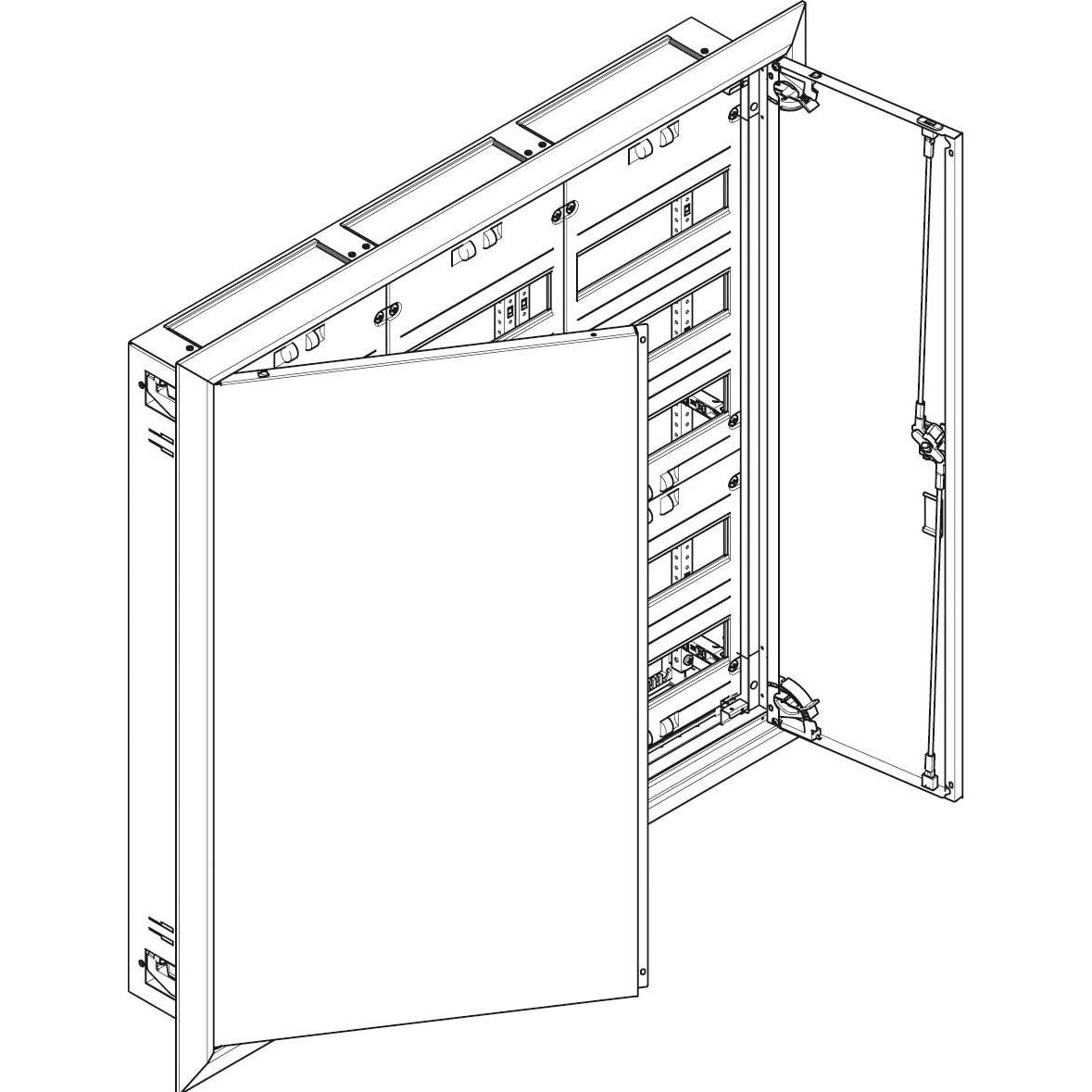 ABN, Verteilerschrank Zubehör, UK35 Flachverteiler UP/HW,110 mm tief,IP 30,SK II,3x5-reihig, Komplettschran
