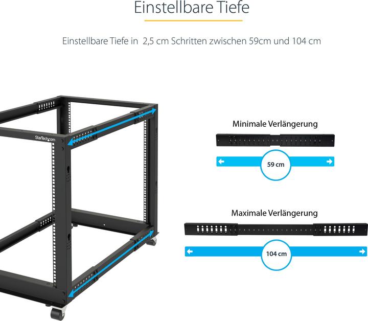 Actual product image StarTech 12u Server Rack - Open Frame (12 RU, 19 inch rack)