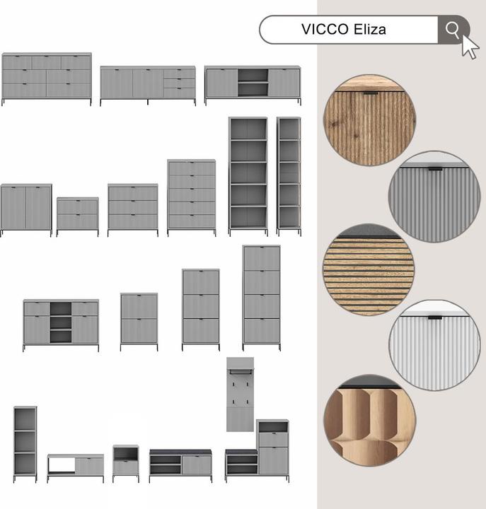 Produktbild Vicco Nachttisch Eliza, Viking Oak, 2er Set