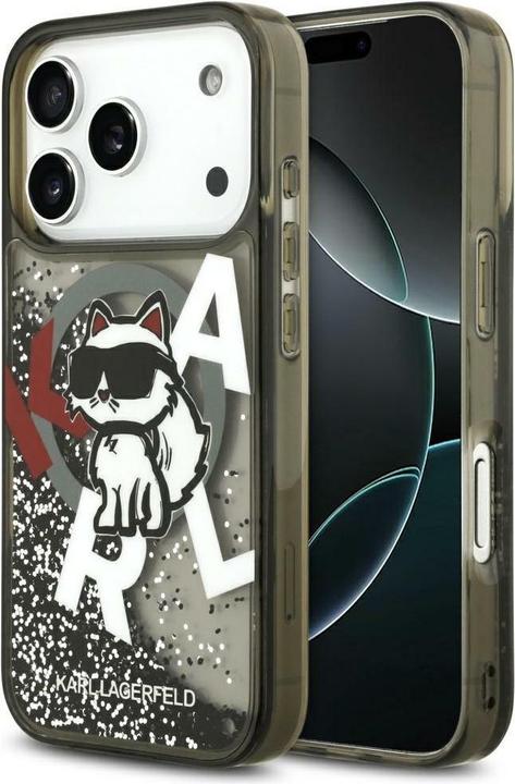 Actual product image Karl Lagerfeld - Glitter MagSafe - iPhone 17 Pro Max - Liquid Choupette Head (Apple iPhone 17 Pro Max)