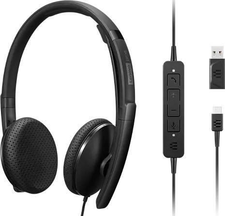 Image du produit Lenovo Wired Voip Headset Uc (Filaire, USB-C)