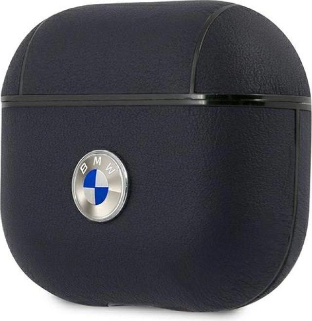 Actual product image BMW BMA3SSLNA AirPods 3 cover granatowy/navy Geniune Leather Silver Logo (Headphone sleeve)