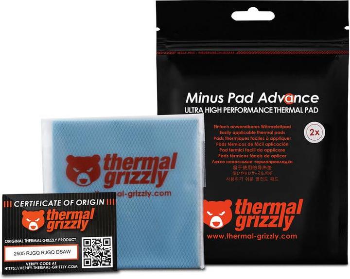 Actual product image Thermal Grizzly Minus Pad Advance - 100 x 100 x 2,0 mm, 2 Stück (2 mm)