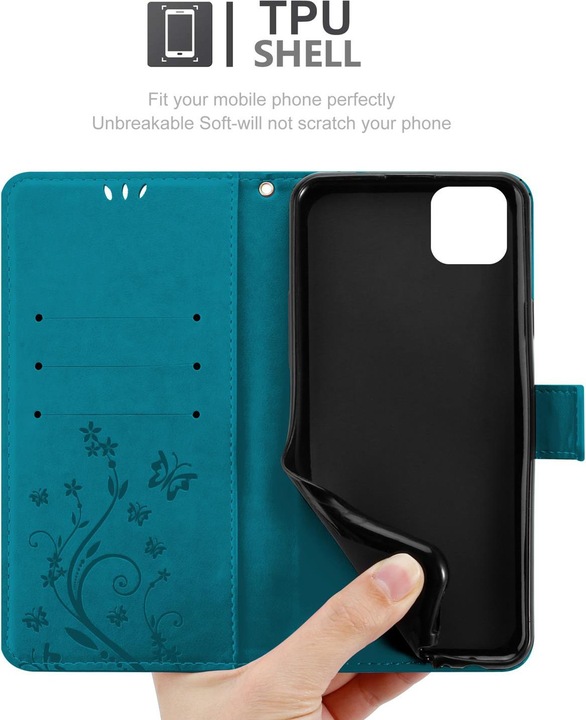 Actual product image Cadorabo Flower Book Cover (Huawei Y5p)