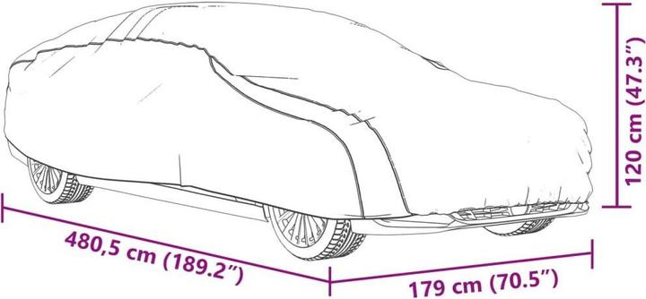 Actual product image vidaXL Car cover for saloon car buckle strap Full L PEVA