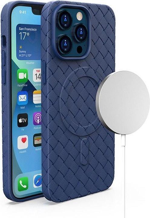 Actual product image Hurtel Woven Case for iPhone 14 Pro - navy blue (Apple iPhone 14 Pro)