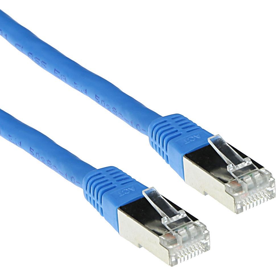 Thumbnail - ACT Blue 1.5 meter F/UTP CAT5E patch cable with RJ45 connectors. Cat5e f/utp lszh blue 1.50m (F/UTP, CAT5, 1.50 m), Netz...