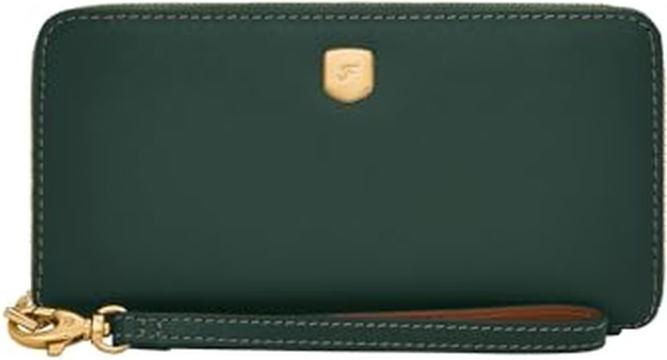 Actual product image Fossil Smooth Leather Zip Continental Wallet with Removable Wrist Strap