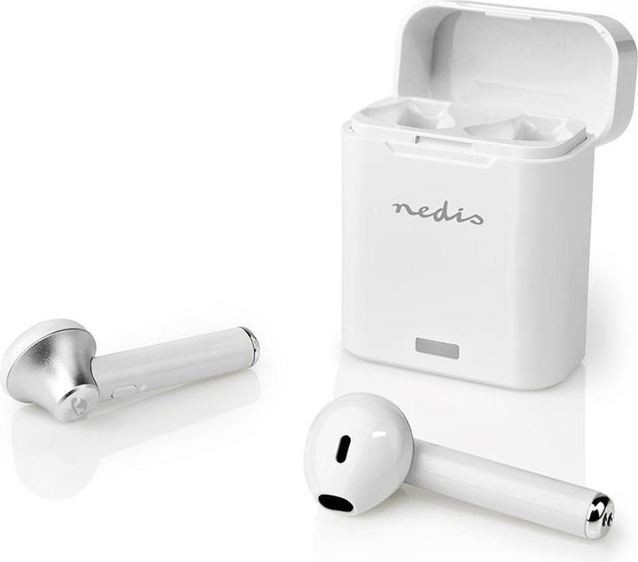 Produktbild Nedis Bluetooth-Kopfhörer, In-Ear, 3h - weiss (3 h, Kabellos)