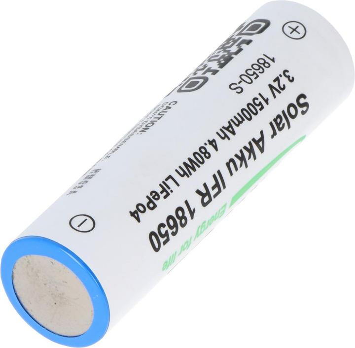 Actual product image AccuCell Battery Solar 18650 IFR with head unprotected (1 pcs., 18650, 1500 mAh)