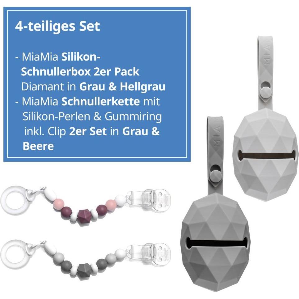 Thumbnail - MiaMia, Nuggi, Schnullerboxen 4-tlg. Schnuller-Zubehör-Set (4 x)