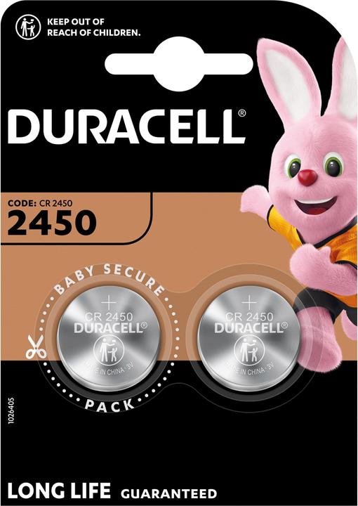 Duracell Pile au lithium, pile bouton, CR2450, 3V (2 pcs, CR2450, 620 mAh)