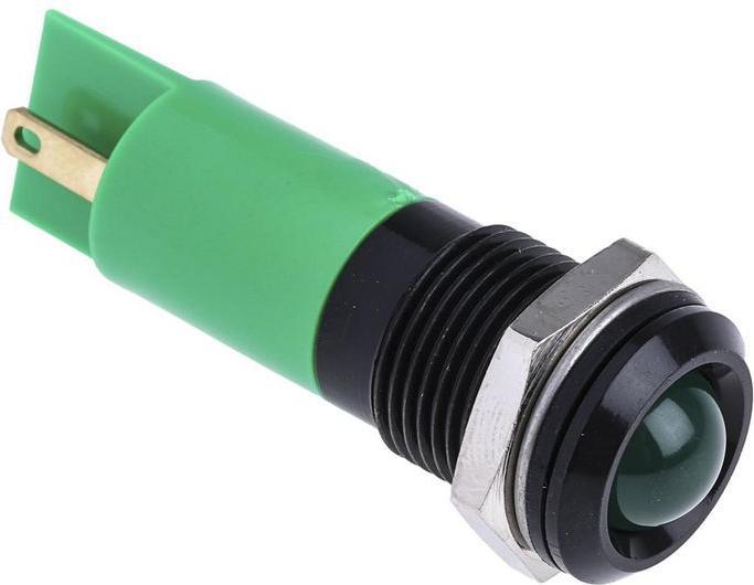 Produktbild RS PRO LED erhaben 14mm schwarz 24Vdc grün