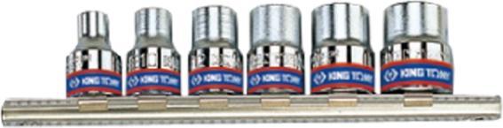 King Torx gereedschap 3/8" 6Pzas sobre rail (3/8")