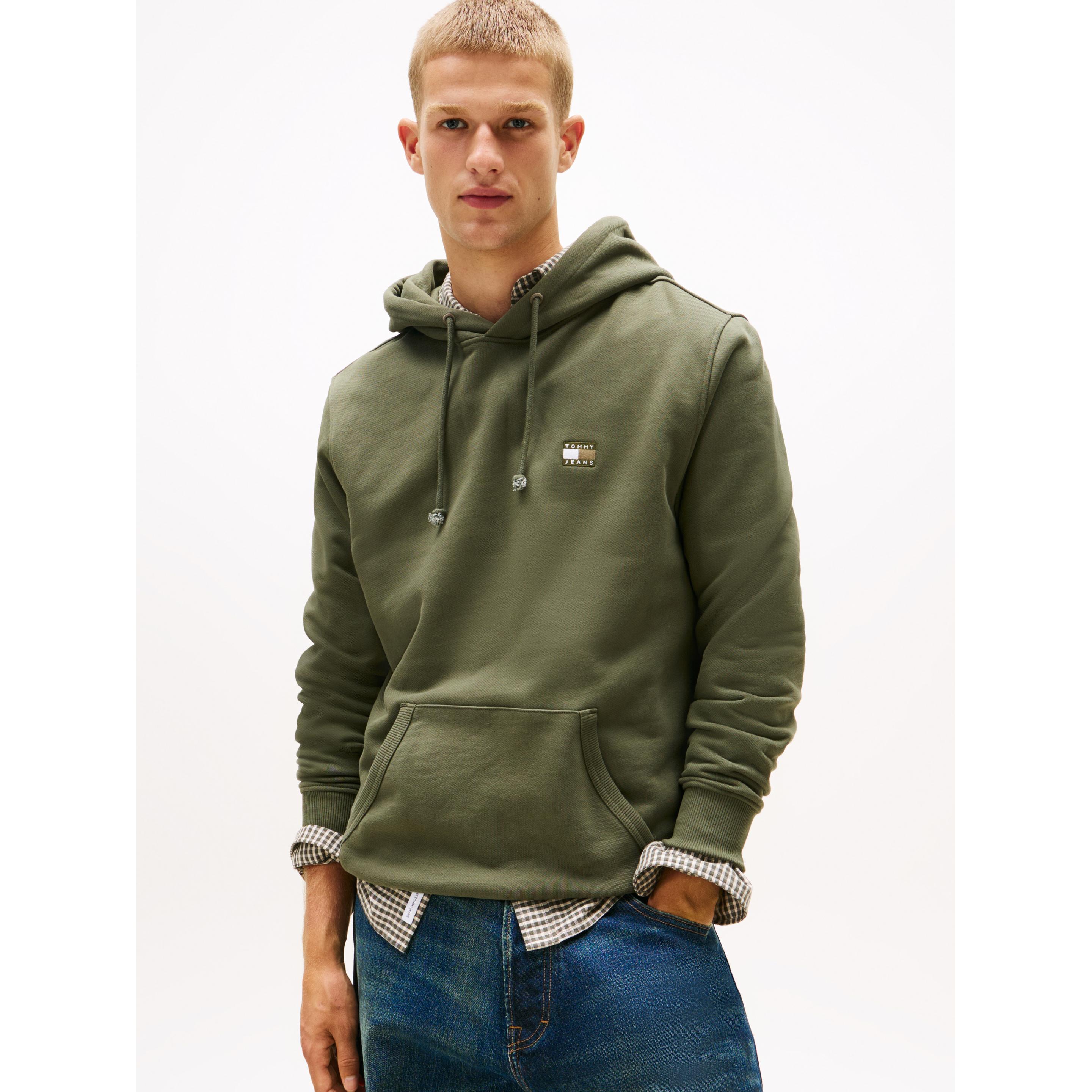 Tommy Jeans, Uomini, Felpa + Maglione, Tjm Reg Badge Hoodie Ext, Verde, (S)