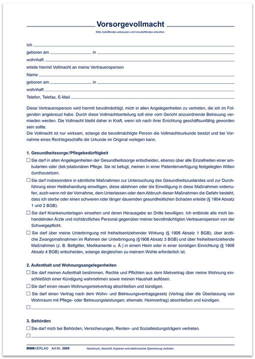 Immagine prodotto Rnk Cartella "Il mio testamento biologico", per 1 persona, DIN A4, blu scuro