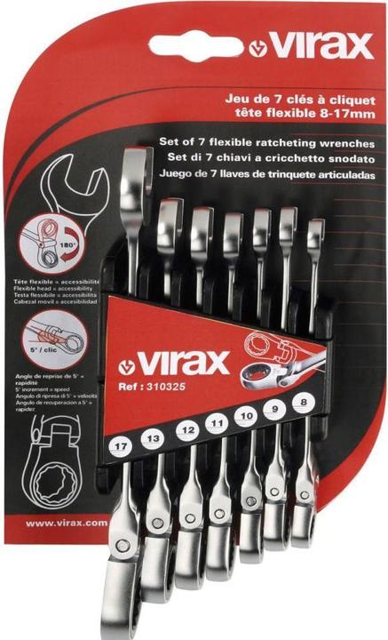 Actual product image Virax Ratschenschlüssel flexibler Kopf 8 - 17 mm (10 mm, 15 mm, 17 mm, 13 mm, 14 mm, 8 mm, 11 mm, 9 mm, 16 mm, 12 mm)