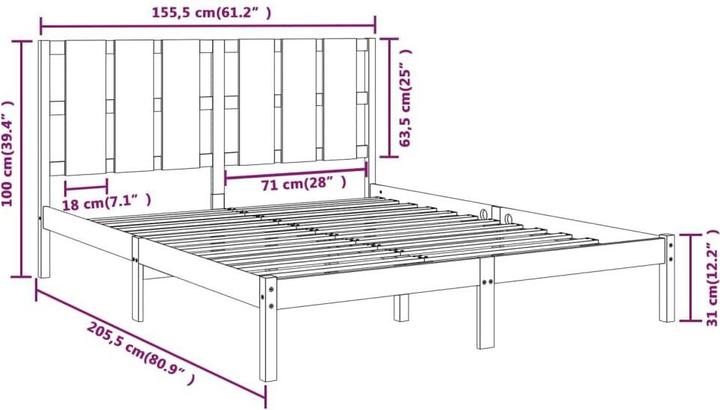 Image du produit vidaXL Bettrahmen (150 x 200 cm)