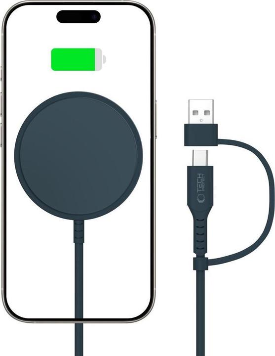 Produktbild Tech-Protect QI15W-A44 Magnetic Wireless Charger with MagSafe - Blue