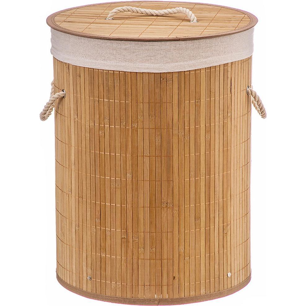 Caison, Portabiancheria, Korb für schmutzige Wäsche Stoff Bambus 35 x 35 x 50 cm